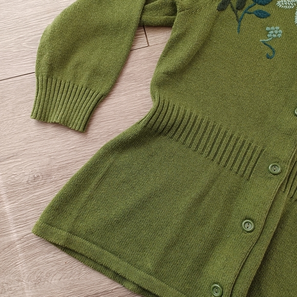 Architect Embroidered Cotton Wool Blend Button Down Cardigan Sweater - Picture 6 of 14